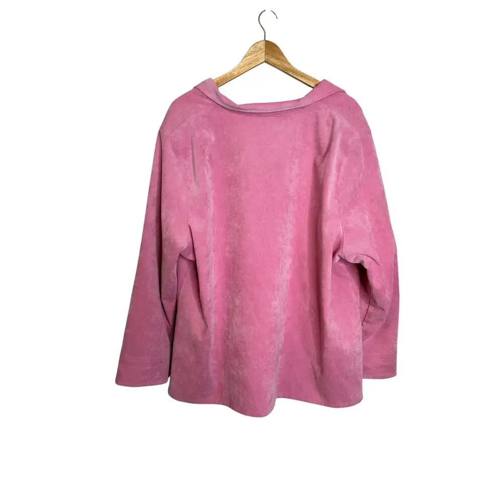 Allison Daley Pink Corduroy Jacket Women's Size 2X‎